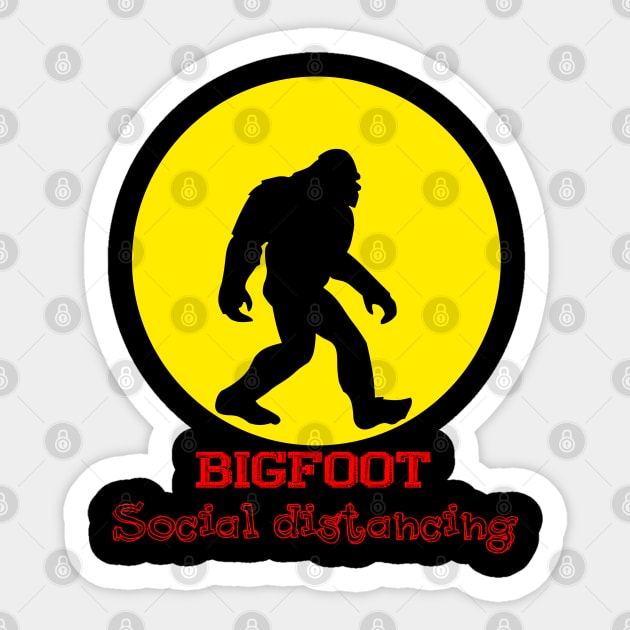 Bigfoot Social Distancing Sticker by BlueLook